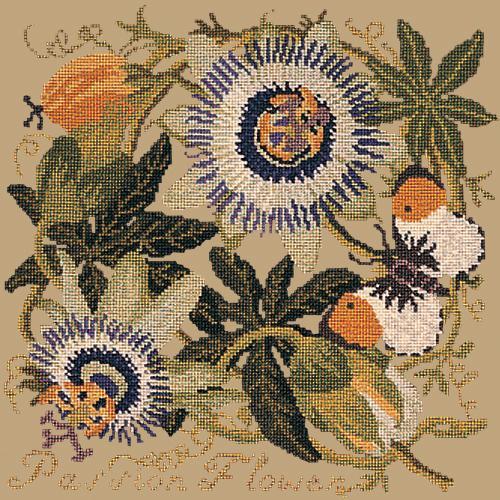 Passion Flower Needlepoint Kit Elizabeth Bradley Design Sand 