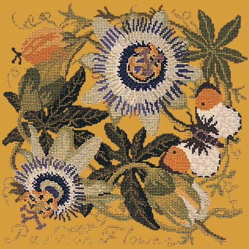 Passion Flower Needlepoint Kit Elizabeth Bradley Design Yellow 