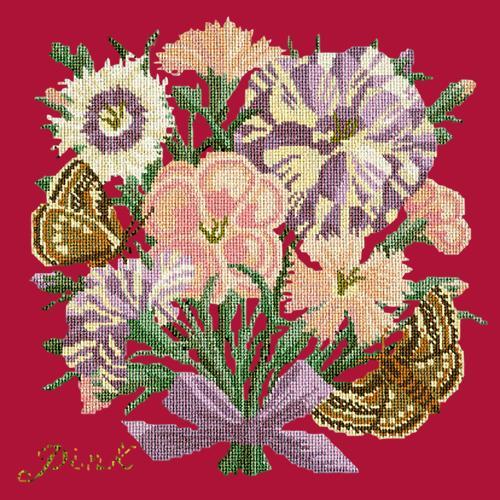 Pink Needlepoint Kit Elizabeth Bradley Design Bright Red 