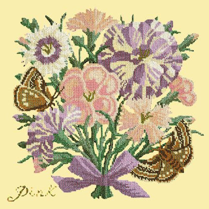 Pink Needlepoint Kit Elizabeth Bradley Design Butter Yellow 