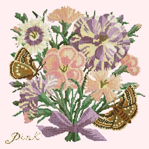 Pink Needlepoint Kit Elizabeth Bradley Design Cream 