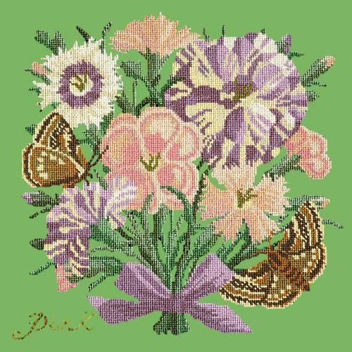 Pink Needlepoint Kit Elizabeth Bradley Design Grass Green 