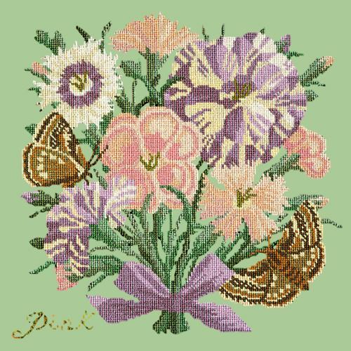 Pink Needlepoint Kit Elizabeth Bradley Design Pale Green 