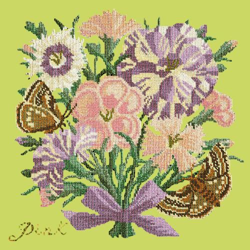 Pink Needlepoint Kit Elizabeth Bradley Design Pale Lime 