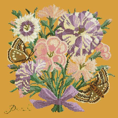 Pink Needlepoint Kit Elizabeth Bradley Design Yellow 