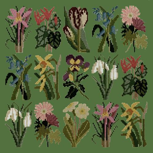 Primavera Needlepoint Kit Elizabeth Bradley Design Dark Green 