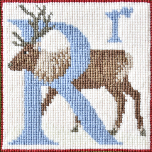 R-Reindeer Needlepoint Kit Elizabeth Bradley Design 