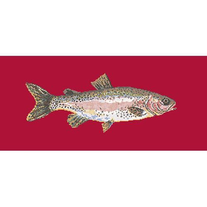 Rainbow Trout Needlepoint Kit Elizabeth Bradley Design Bright Red 