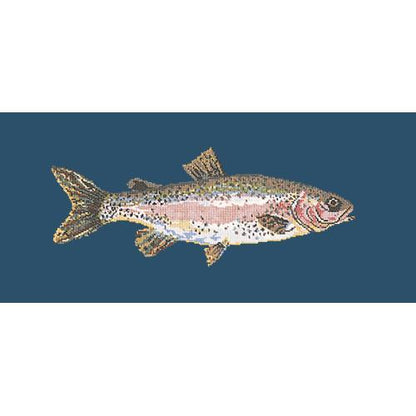 Rainbow Trout Needlepoint Kit Elizabeth Bradley Design Dark Blue 