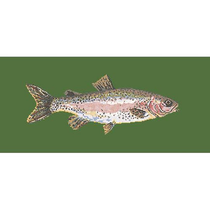 Rainbow Trout Needlepoint Kit Elizabeth Bradley Design Dark Green 