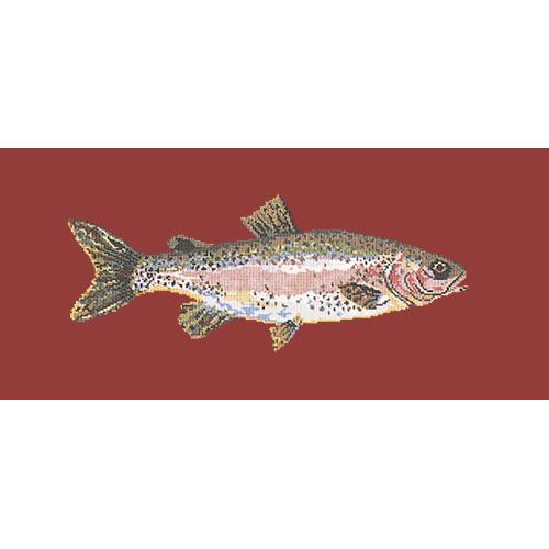 Rainbow Trout Needlepoint Kit Elizabeth Bradley Design Dark Red 