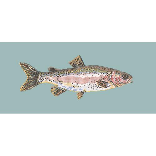 Rainbow Trout Needlepoint Kit Elizabeth Bradley Design Pale Blue 