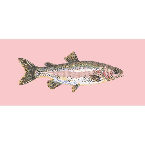 Rainbow Trout Needlepoint Kit Elizabeth Bradley Design Pale Rose 