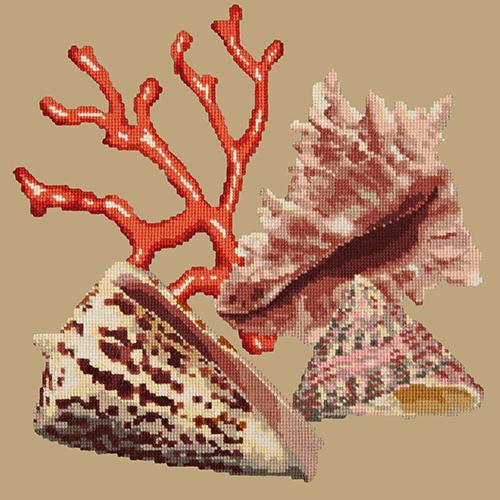 Red Coral Needlepoint Kit Elizabeth Bradley Design Sand 