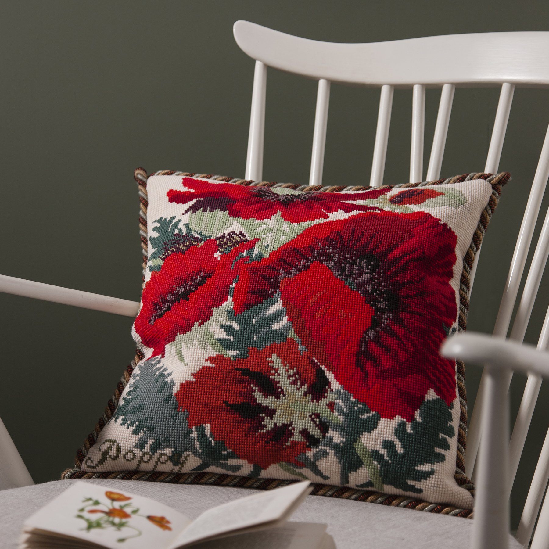 Red Poppy Needlepoint Kit Elizabeth Bradley Design 