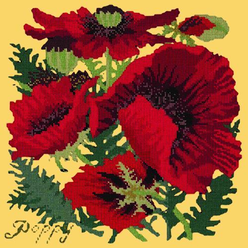 Red Poppy Needlepoint Kit Elizabeth Bradley Design Sunflower Yellow 