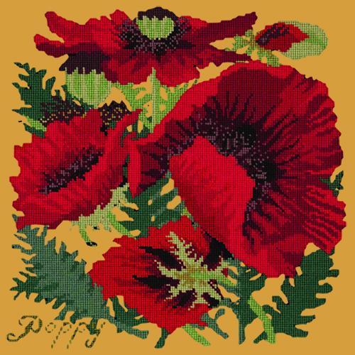 Red Poppy Needlepoint Kit Elizabeth Bradley Design Yellow 