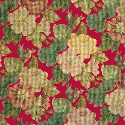 Repeating Roses Needlepoint Kit Elizabeth Bradley Design Bright Red 