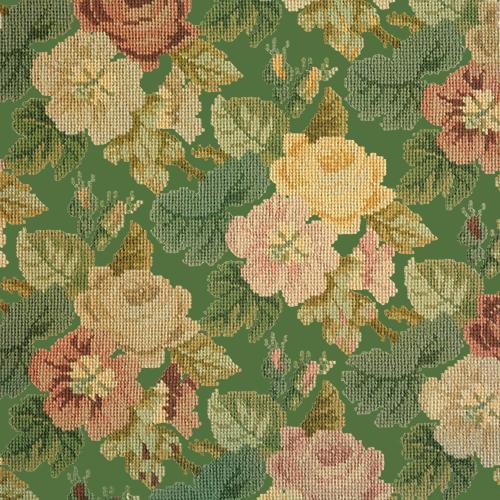 Repeating Roses Needlepoint Kit Elizabeth Bradley Design Dark Green 