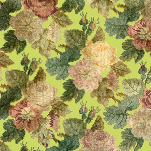 Repeating Roses Needlepoint Kit Elizabeth Bradley Design Pale Lime 