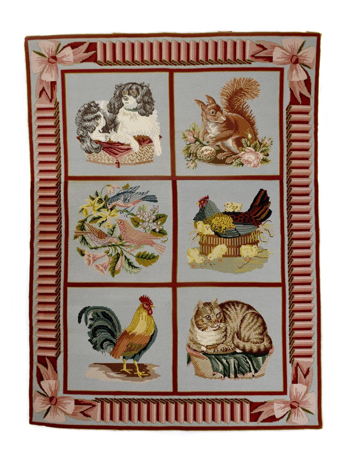 Ribbon and Bow Border Carpet Border Elizabeth Bradley Starter Kit (Four Corners) Red Cream