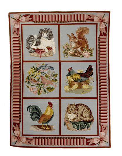 Ribbon and Bow Border Carpet Border Elizabeth Bradley Starter Kit (Four Corners) Red Cream