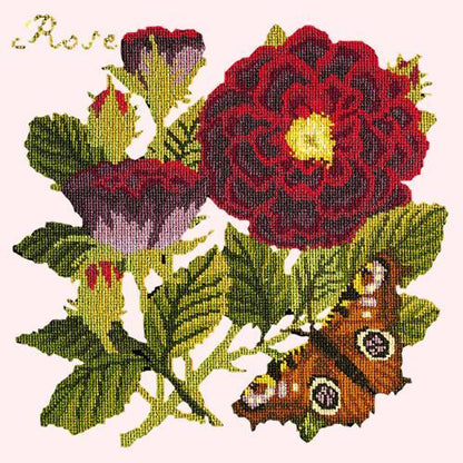 Rose Needlepoint Kit Elizabeth Bradley Design Cream 