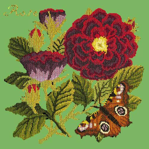 Rose Needlepoint Kit Elizabeth Bradley Design Grass Green 