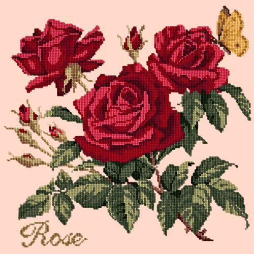 Rose Needlepoint Kit Elizabeth Bradley Design Salmon Pink 