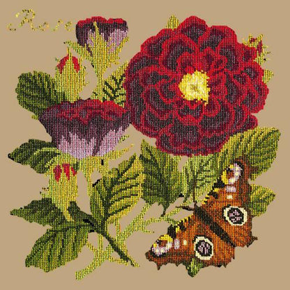 Rose Needlepoint Kit Elizabeth Bradley Design Sand 