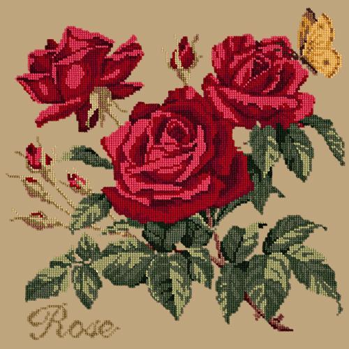 Rose Needlepoint Kit Elizabeth Bradley Design Sand 