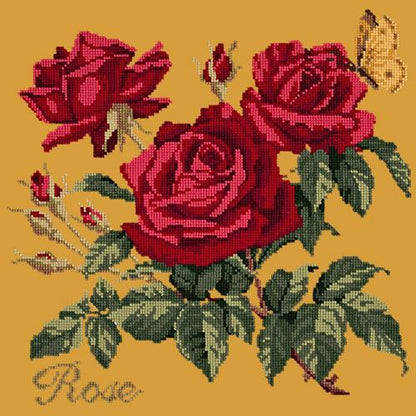 Rose Needlepoint Kit Elizabeth Bradley Design Yellow 