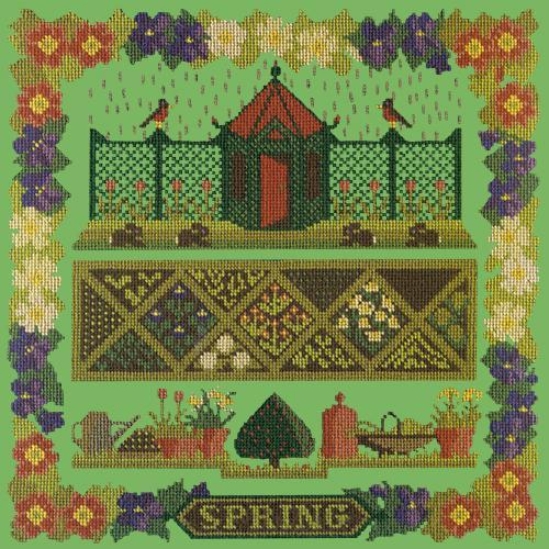 Spring Sampler Needlepoint Kit Elizabeth Bradley Design Grass Green 