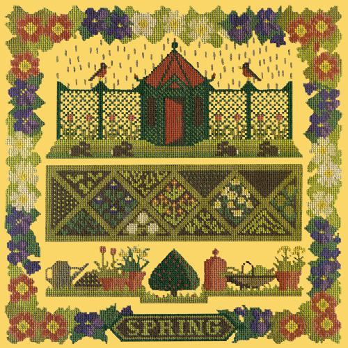 Spring Sampler Needlepoint Kit Elizabeth Bradley Design Sunflower Yellow 