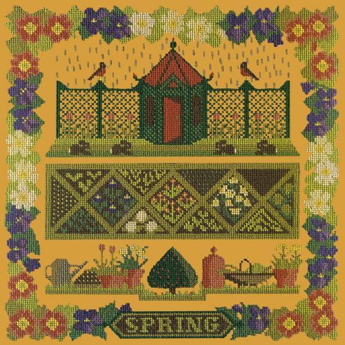 Spring Sampler Needlepoint Kit Elizabeth Bradley Design Yellow 