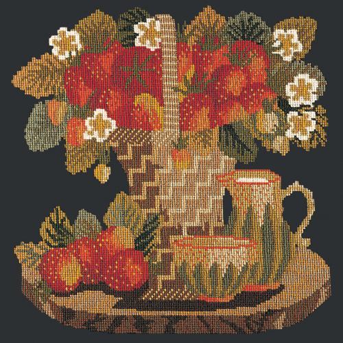 Strawberries Needlepoint Kit Elizabeth Bradley Design Black 