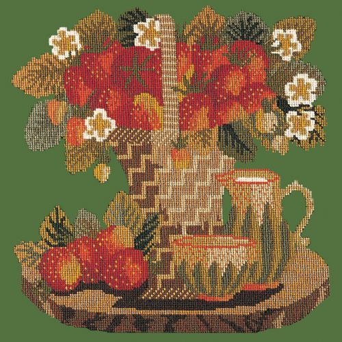 Strawberries Needlepoint Kit Elizabeth Bradley Design Dark Green 