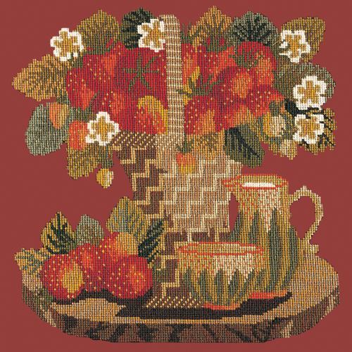 Strawberries Needlepoint Kit Elizabeth Bradley Design Dark Red 