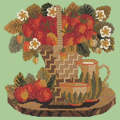 Strawberries Needlepoint Kit Elizabeth Bradley Design Pale Green 