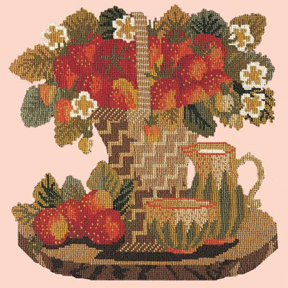 Strawberries Needlepoint Kit Elizabeth Bradley Design Salmon Pink 