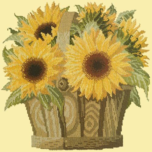 Sunflower Basket Needlepoint Kit Elizabeth Bradley Design Butter Yellow 