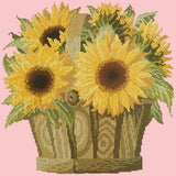 Sunflower Basket Needlepoint Kit Elizabeth Bradley Design Pale Rose 
