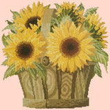 Sunflower Basket Needlepoint Kit Elizabeth Bradley Design Salmon Pink 