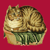 The Contented Cat Needlepoint Kit Elizabeth Bradley Design Bright Red 