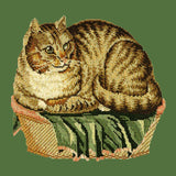 The Contented Cat Needlepoint Kit Elizabeth Bradley Design Dark Green 
