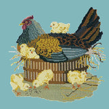 The Mother Hen Needlepoint Kit Elizabeth Bradley Design Duck Egg Blue 