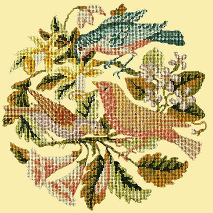 The Three Birds Needlepoint Kit Elizabeth Bradley Design Butter Yellow 