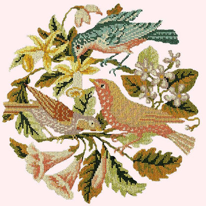 The Three Birds Needlepoint Kit Elizabeth Bradley Design Cream 