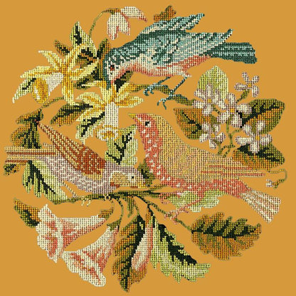 The Three Birds Needlepoint Kit Elizabeth Bradley Design Yellow 