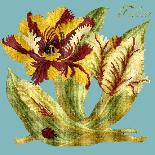 Tulip Needlepoint Kit Elizabeth Bradley Design Duck Egg Blue 